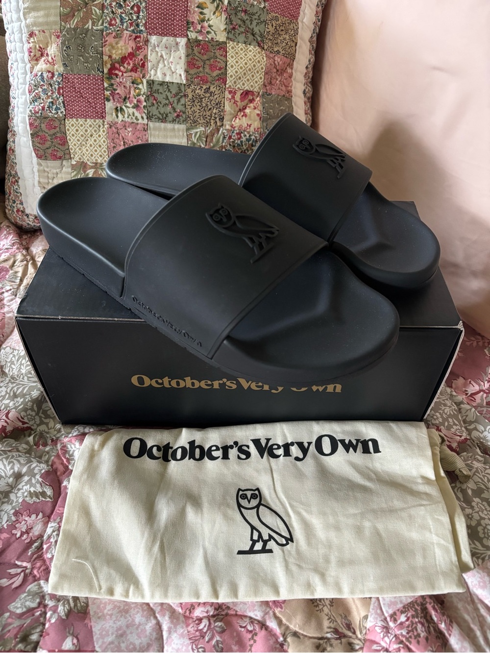 OVO Men's Black Slide Sandals